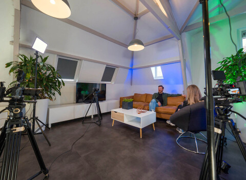 podcast studio opgebouwd
